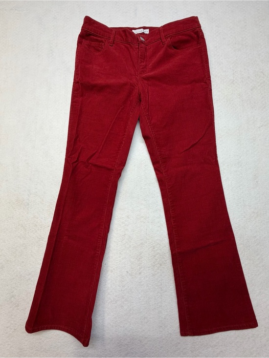 LOFT Pants - LOFT Red Corduroy Flare Crop Pants